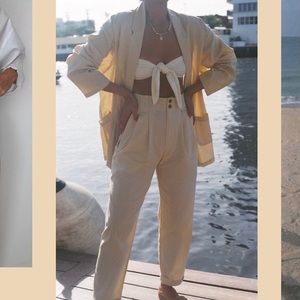 Na nin - Townes Linen Cotton Trousers (Butter)